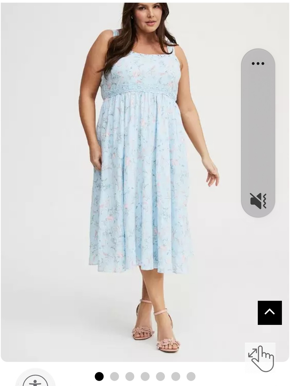 torrid Light Blue Floral Smocked Midi Dress